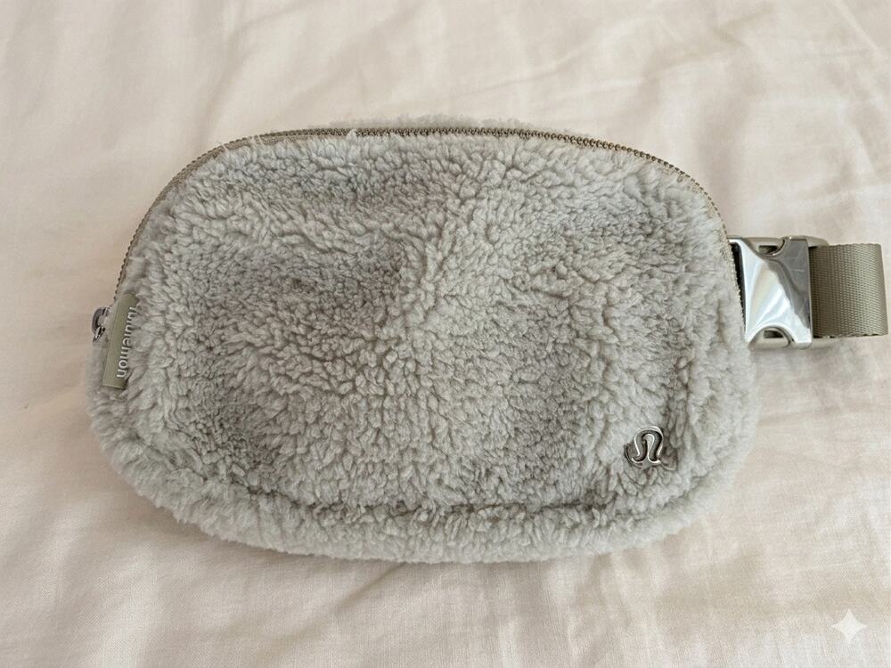 Lululemon Cream Sherpa Fuzzy Belt Bag